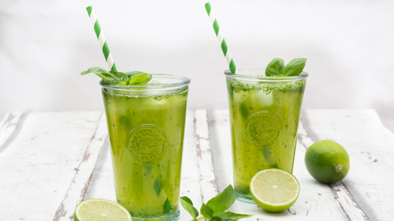 Drinks made with basil and lime