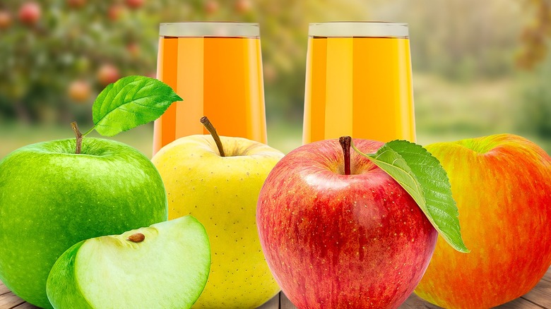 variety of apples cider glass