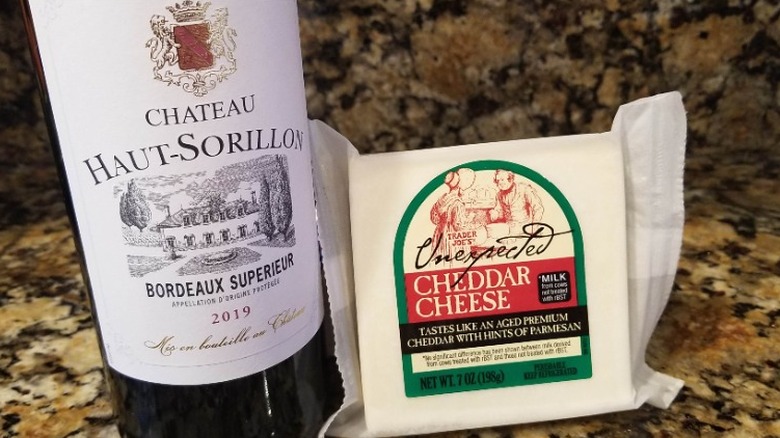 Bordeaux and cheddar