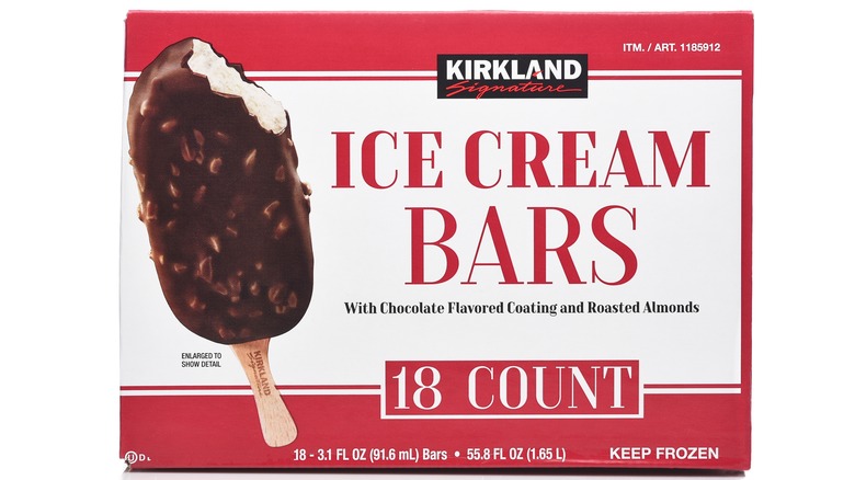 Box of Kirkland Signature ice cream bars