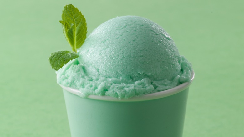 Closeup of a blended Mint Mojito slushy