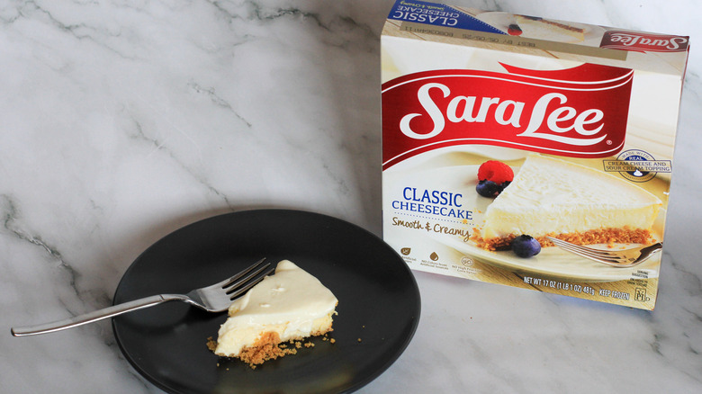 Sara Lee cheesecake with slice