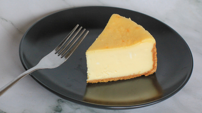 slice of cheesecake on plate