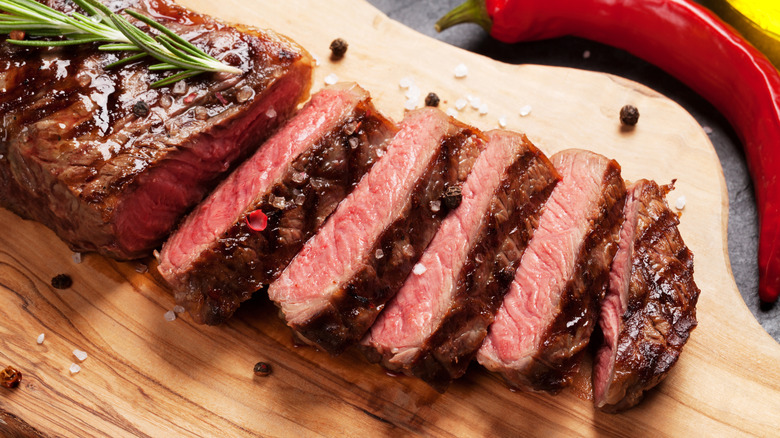 Grilled, sliced New York strip steak