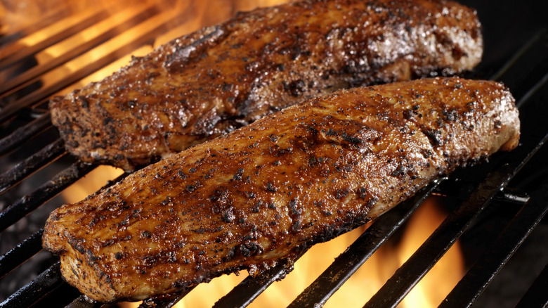 teres major steak on the grill