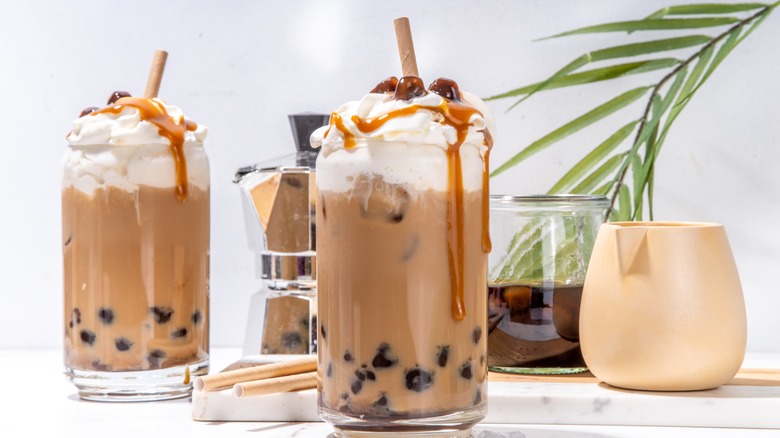 Coffee boba frappe