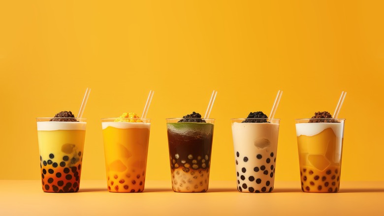 Line of bubble teas