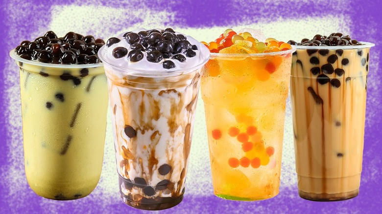 Four boba drinks