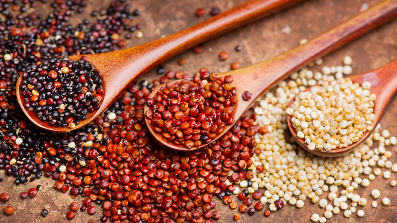 black, red, and white quinoa