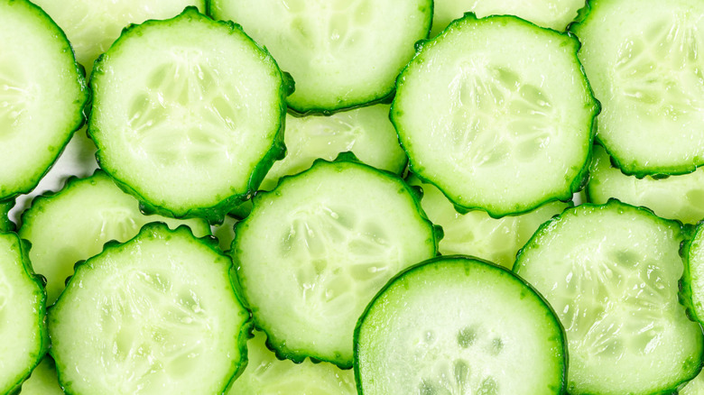 Sliced cucumbers