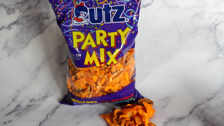 Utz party mix on counter