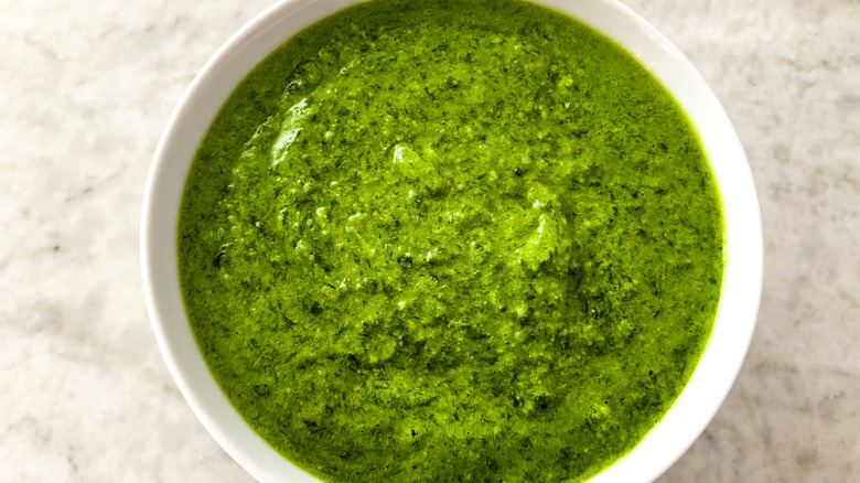 pesto sauce in bowl