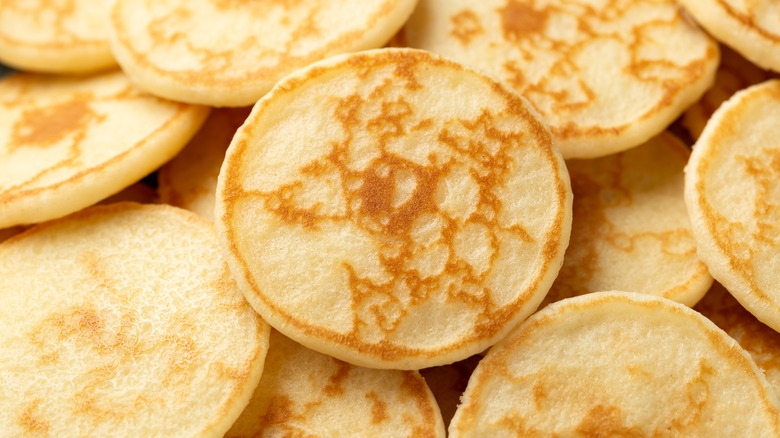 Close-up of blinis 