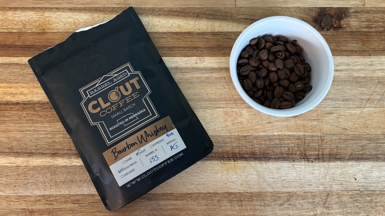 clout bourbon whiskey coffee and beans