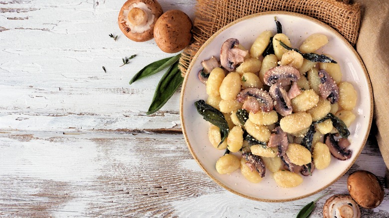 mushroom and sage gnocchi bowl