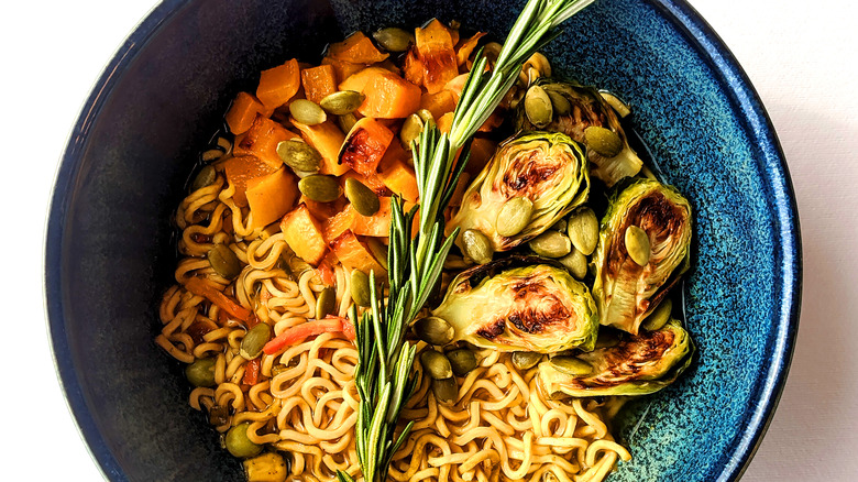 ramen bowl with pumpkin 