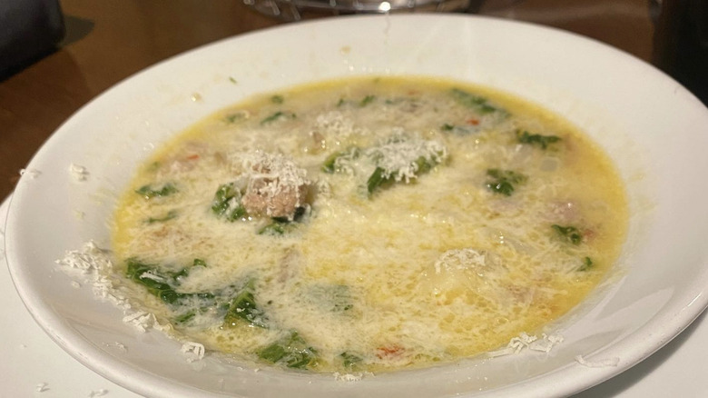 Zuppa Toscana on table