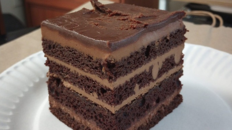 chocolate layer cake paper plate