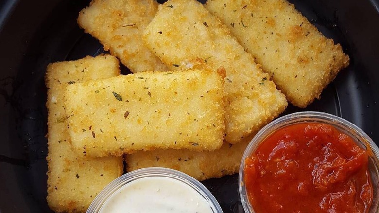 fried mozzarella two sauces