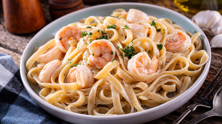 Shrimp fettuccine Alfredo