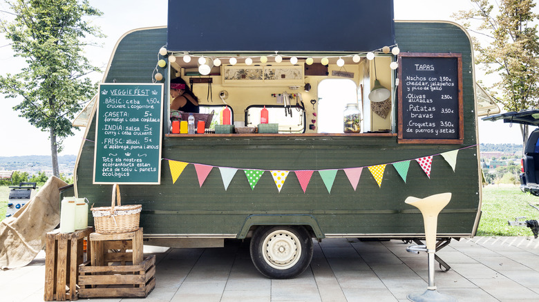 neat parked food truck