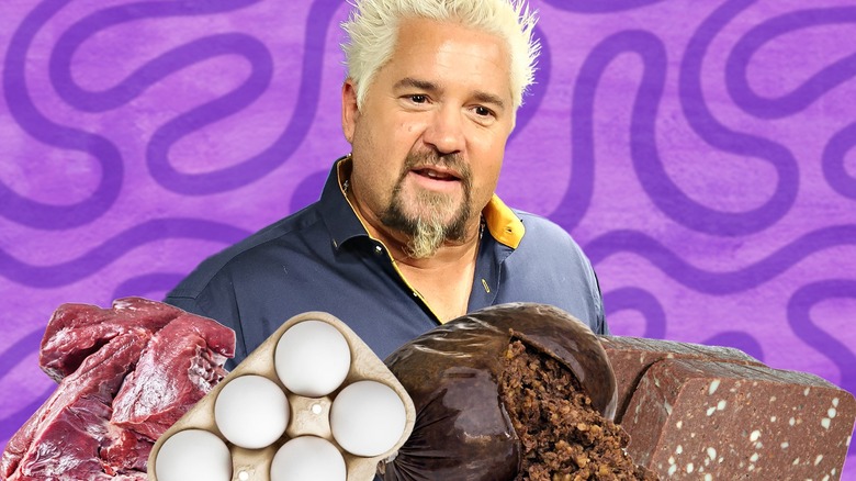 Guy Fieri with foods he doesn't like