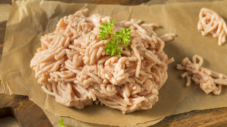 portioned raw ground turkey 