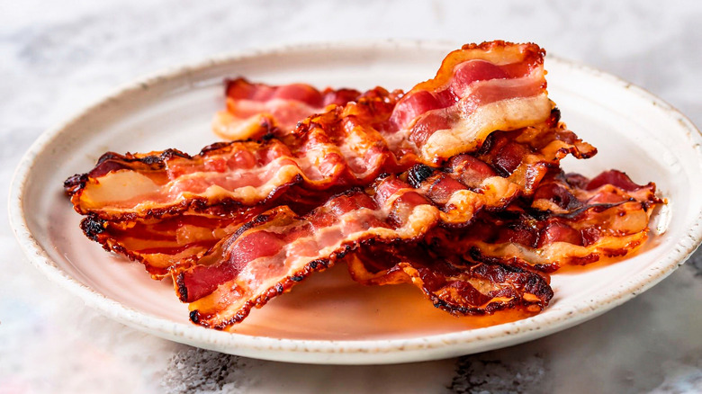 crispy fried bacon on plate