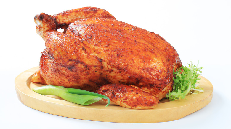 whole cooked roasted chicken