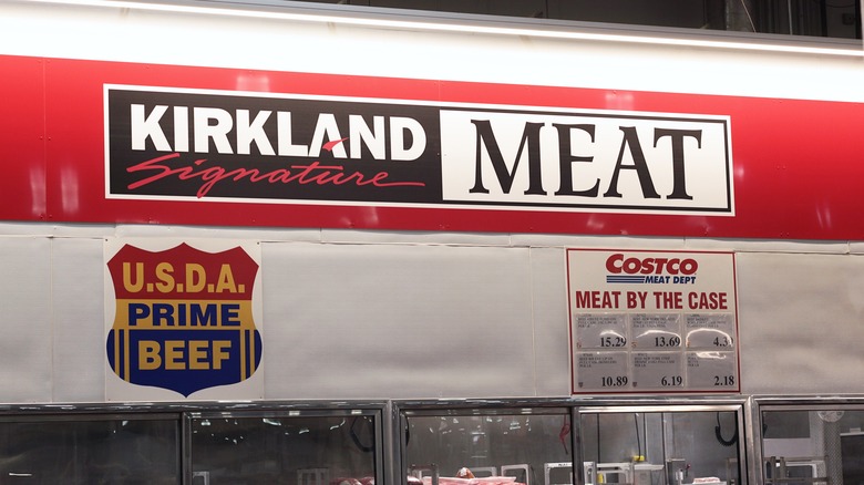 kirkland signature meat department sign at costco