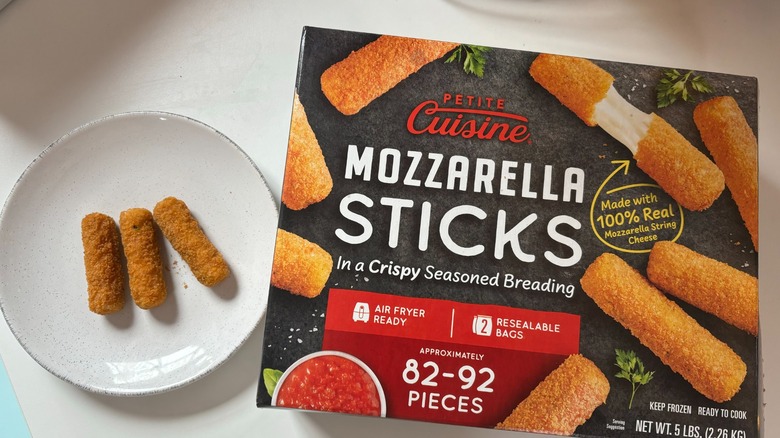 Petite Cuisine mozzarella sticks and box