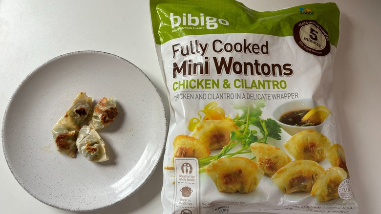 Bibigo mini wontons and bag