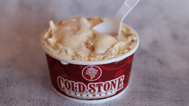 Dulce de leche ice cream in cup from Cold stone Creamery