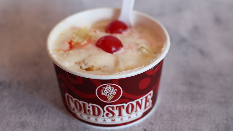 Pineapple upside-down cake flavor of cold stone creamery ice cream