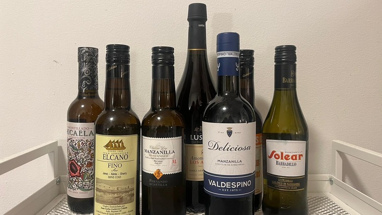 Bottles of sherry