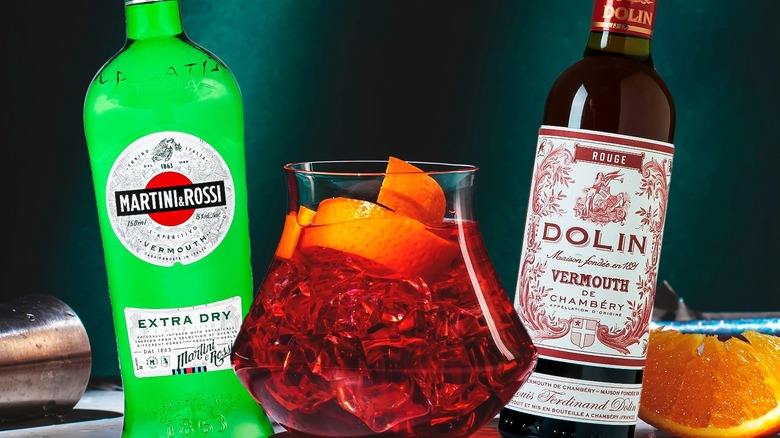 cocktail and vermouth bottles