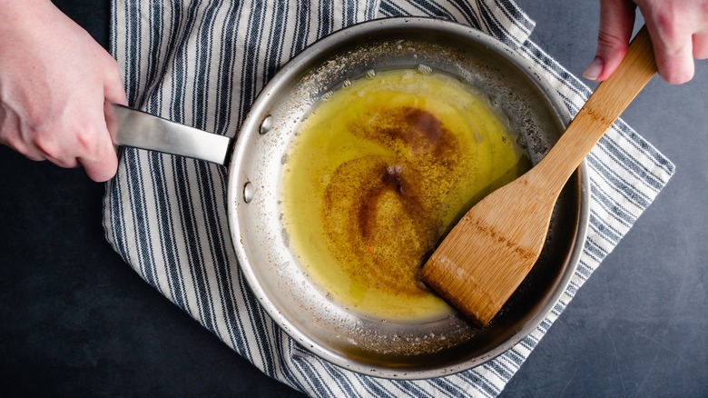 brown butter in pan