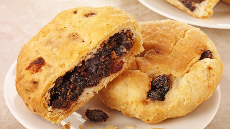 Eccles cake with flaky pastry