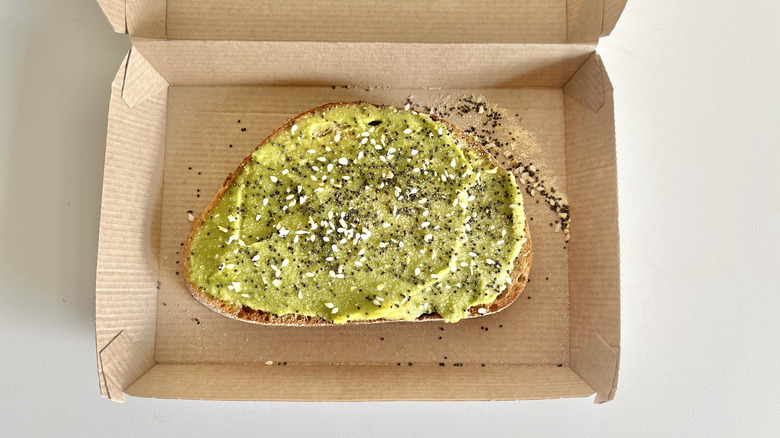 Dunkin' avocado toast in box