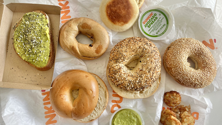 Assorted vegan menu items from Dunkin'