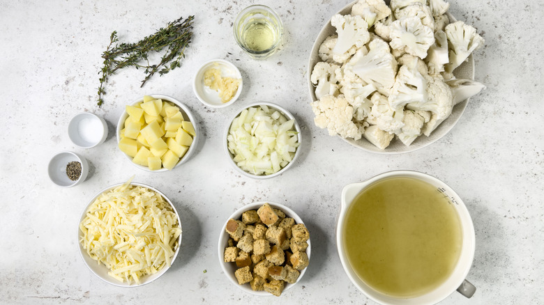 cheesy cauliflower cheddar soup ingredients