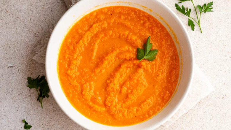 Bowl of carrot soup