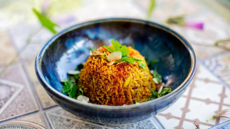 Bowl of turmeric rice