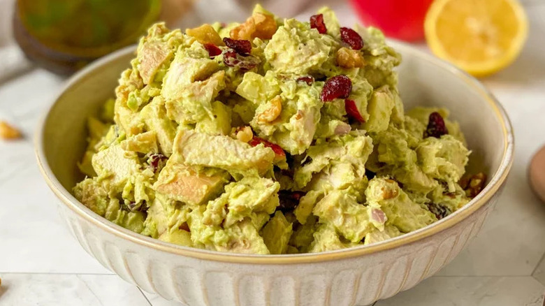 Bowl of avocado salad