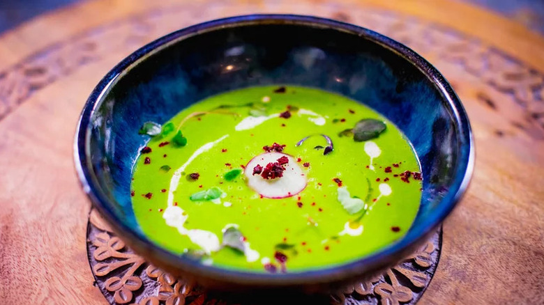 Bowl of watercress soup