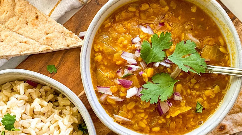 Moong dal with flatbread