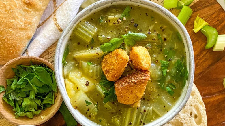 Bowl of celery soup