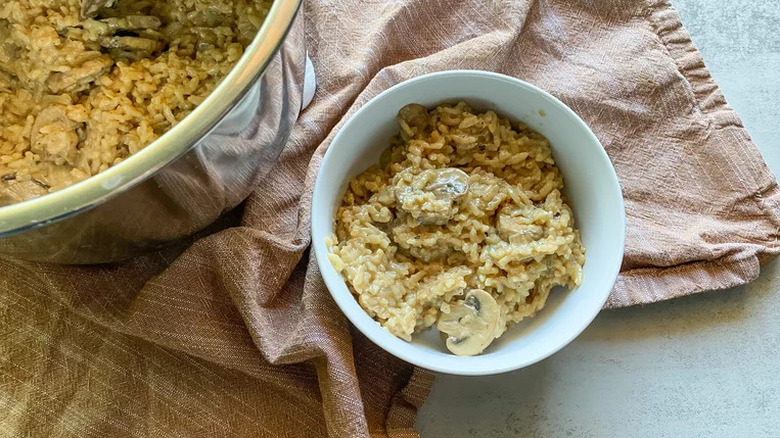 Mushroom risotto bowl