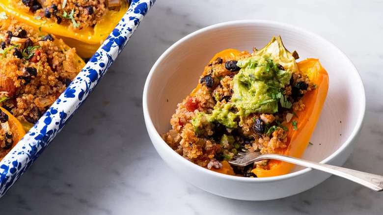 Quinoa peppers with guacamole