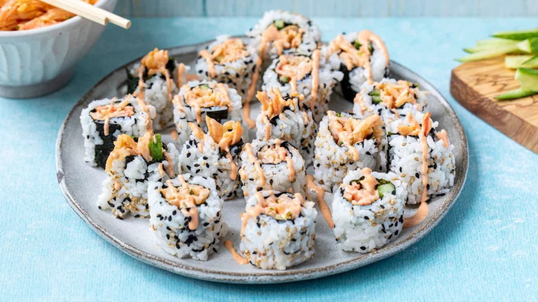 Crab salad sushi rolls